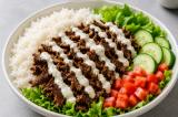 Kebab ret med ris og salat (varm)