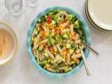Pastasalat UDEN PESTO, kylling-karry og grønt. NYHED